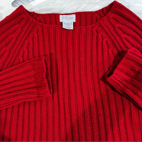 NEW Willi Smith Merino Wool Cable Knit Scoop Neck Chunky Ribbed Sweater Sz S Re… - Picture 10 of 14
